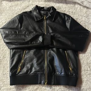 Size large forever 21 leather jacket with gold zippers